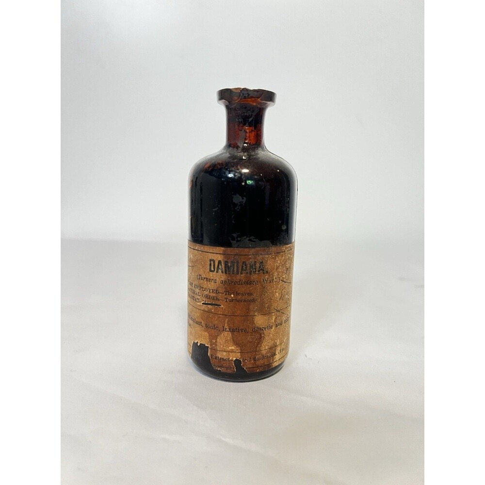 Parke, Davis & Co. Pre-1930 Brown Bottle Fluid Extract Damiana Label